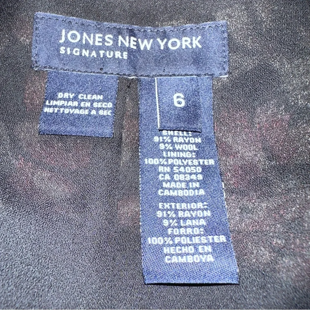 Jones New York Signature Skirt Womens 6 Black Floral A-Line Wool Blend Lined EUC